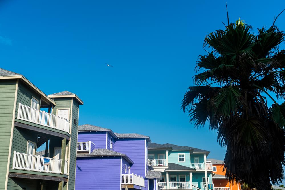 Colorful rental vacation homes in Port Aransas
